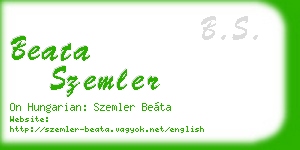 beata szemler business card